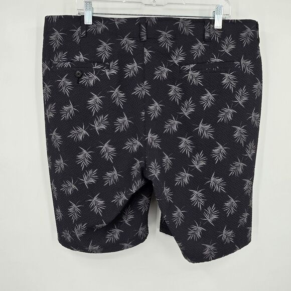Ben Hogan Golf Shorts Men's 40 Black Gray Palm Leaf Design Flat Front 10" Inseam - Picture 3 of 6